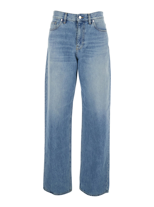 Jeans Five-Pocket Blue Denim Fabric