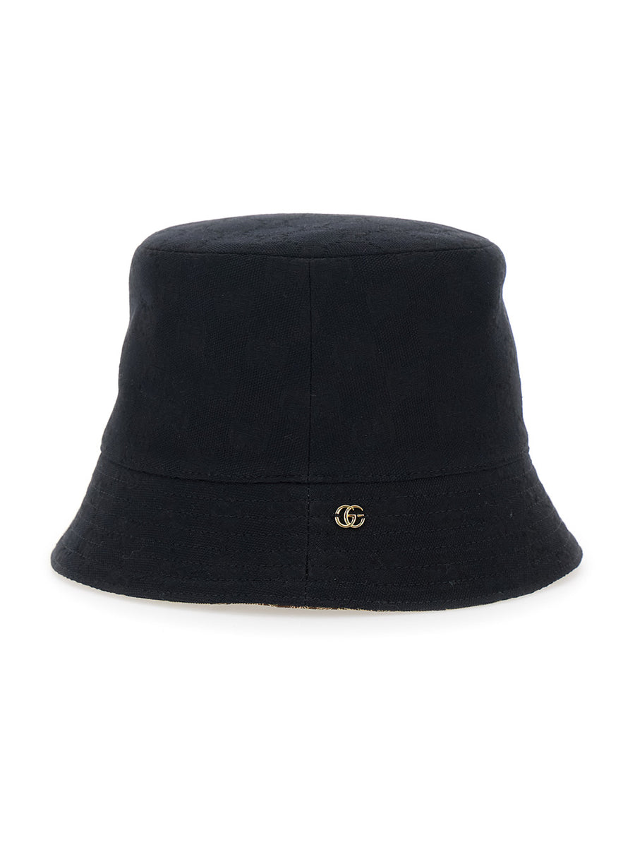 Hat With Logo Plate, Black Cotton