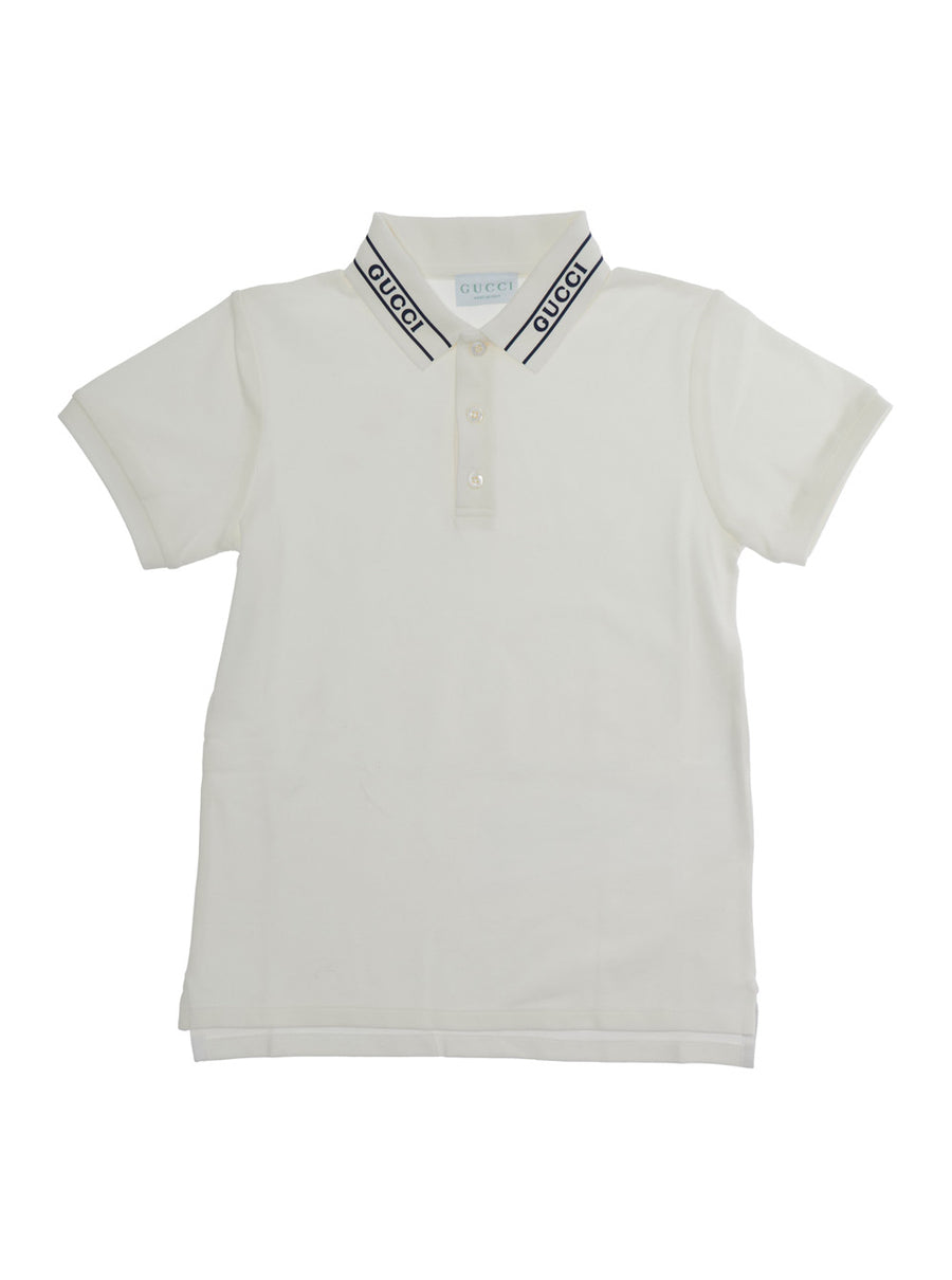 Kids Polo Shirt White Cotton T-shirts