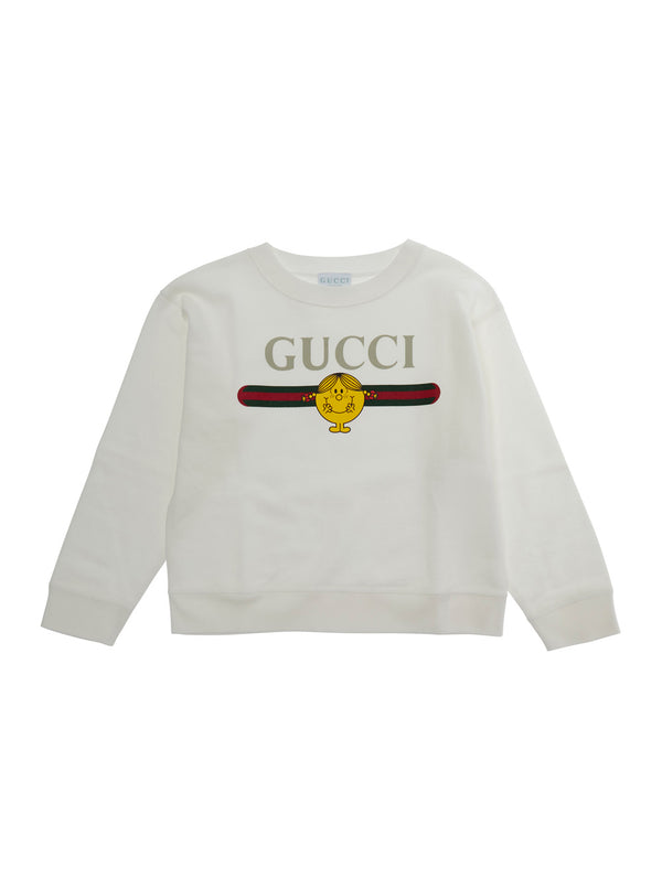 Crewneck Sweatshirt White Cotton Hoods & Sweatshirts