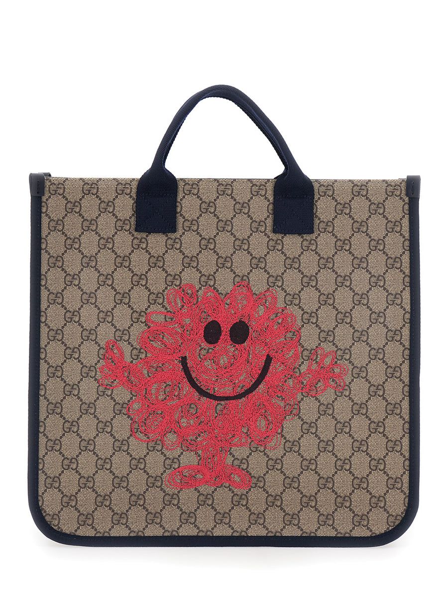 Handbag Beige Leather Trim Polyurethane Shoulder Bags