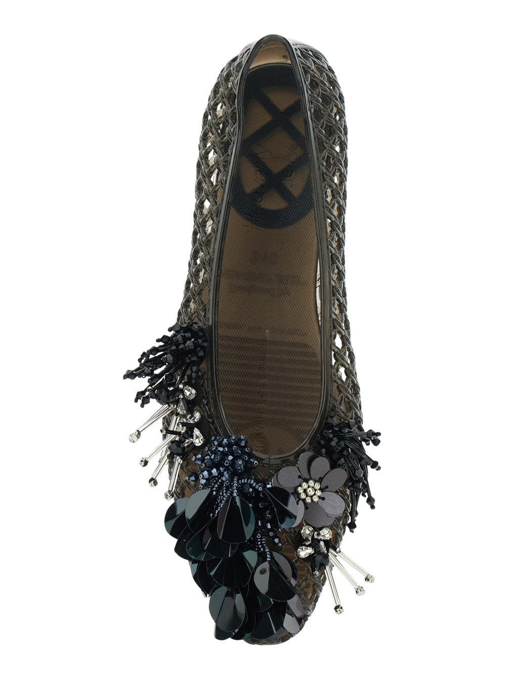 Glam Jelly Ballet Shoes In Black Pvc For Women Ballerinas