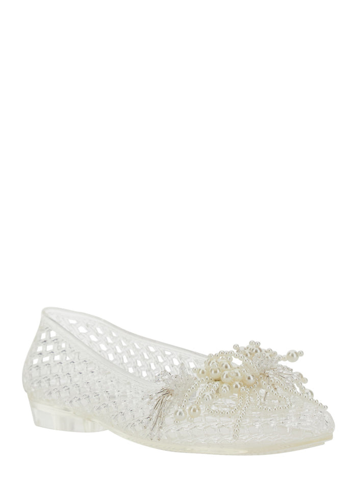 Ballet Shoes Muse White With Jelly Upper And Rubber Sole Women Ballerinas