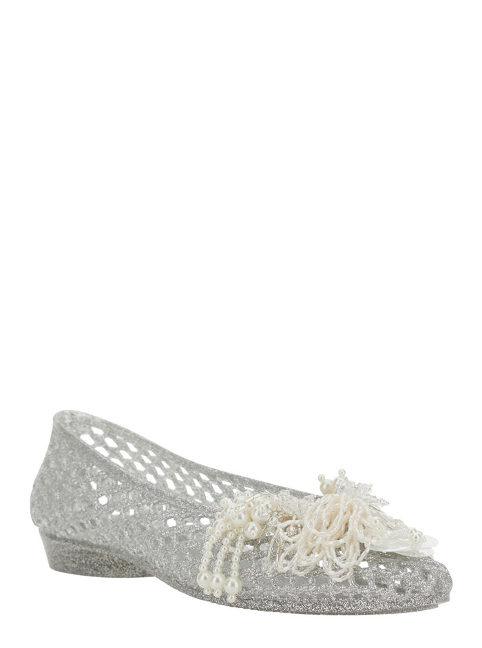 Ballet Shoes Muse Metallic With Elegant Pvc Details For Women Ballerinas