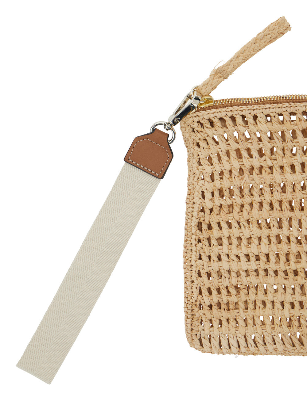 Handbag Dayani With Crochet Work In Natural Raffia Women Beige Hand Bags