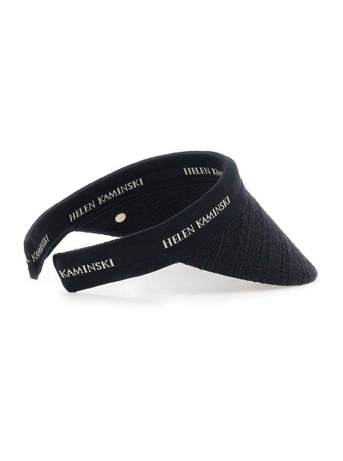 Carter Black Hat with Wide Brim in Cotton for Women Polyester And Gloves