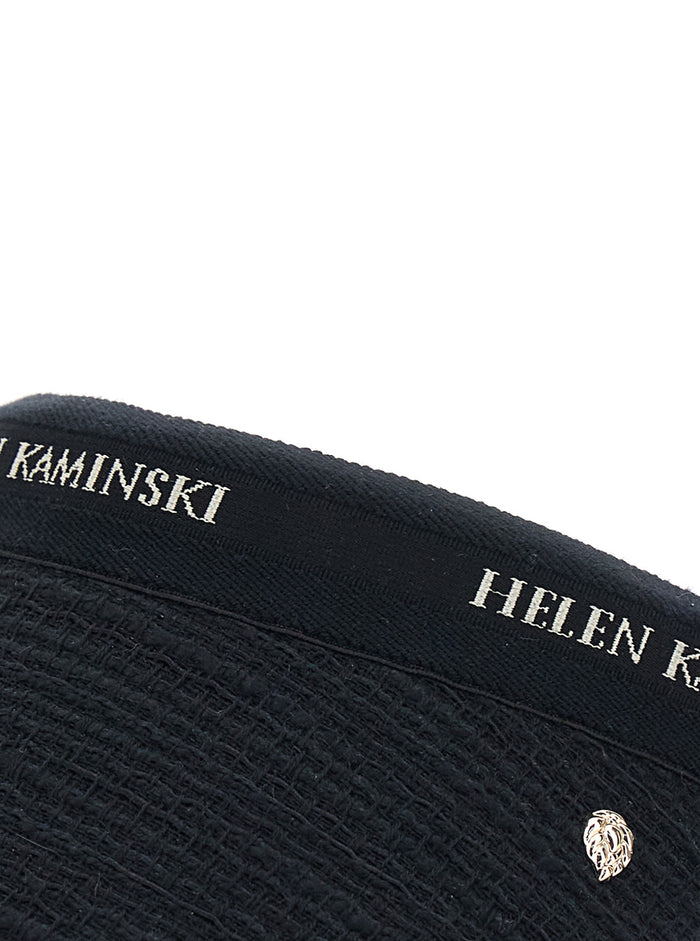 Carter Black Hat with Wide Brim in Cotton for Women Polyester And Gloves