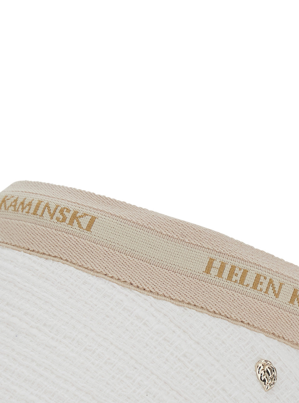 White Carter Hat with Wide Brim and Elegant Details in Cotton for Women Polyester Gloves