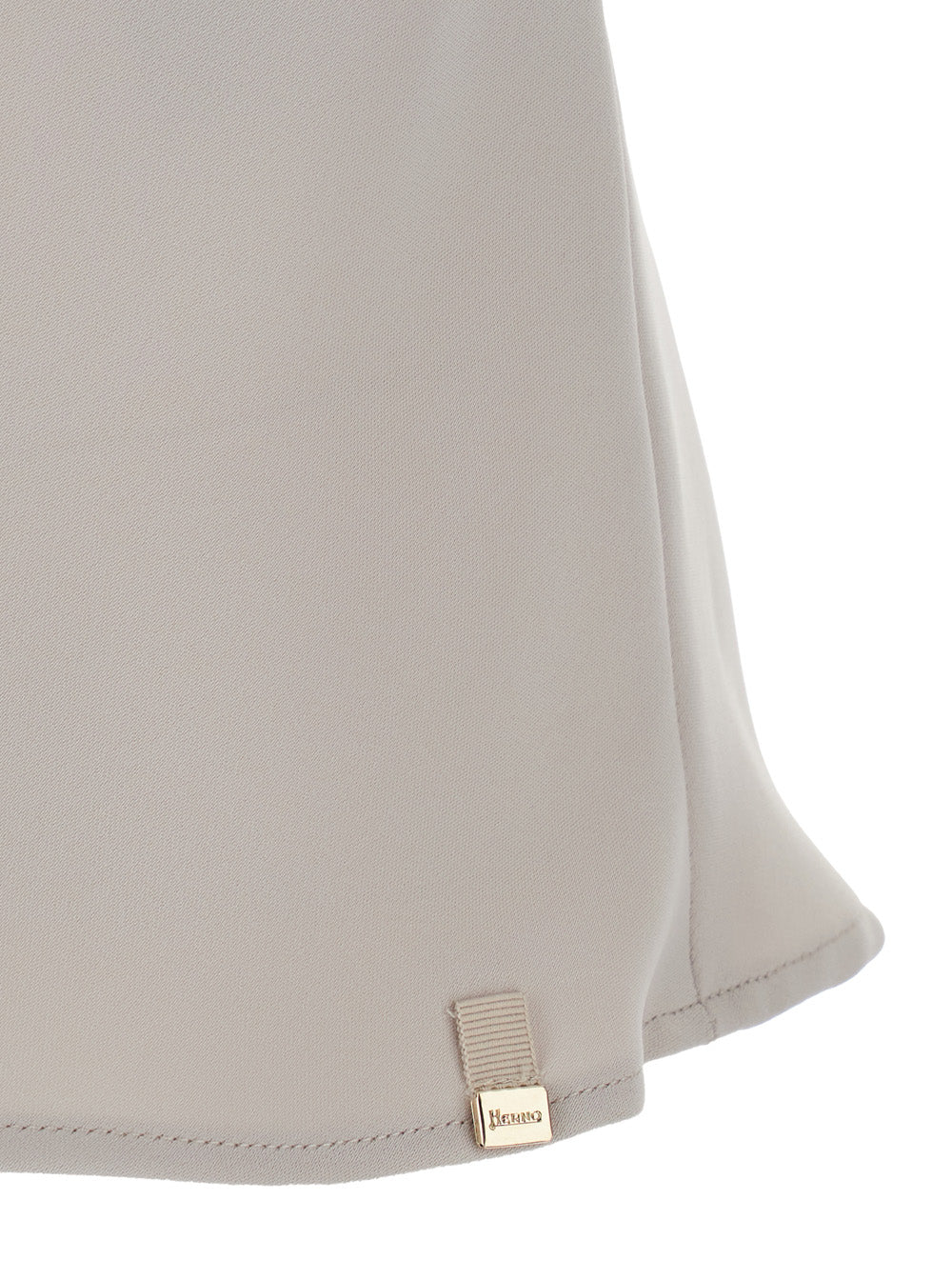 Top with U-neck in white tech fabric for women Beige Polyester Tops