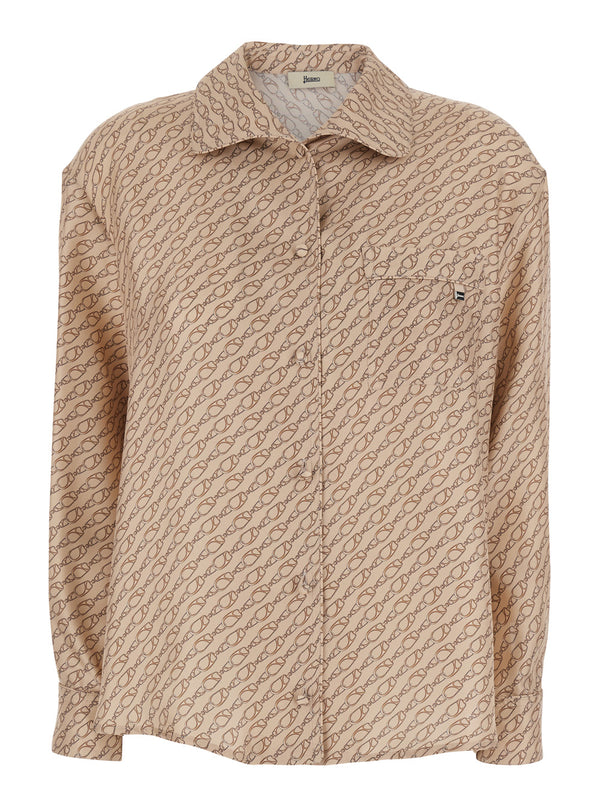Silk Shirt, Beige Blouses