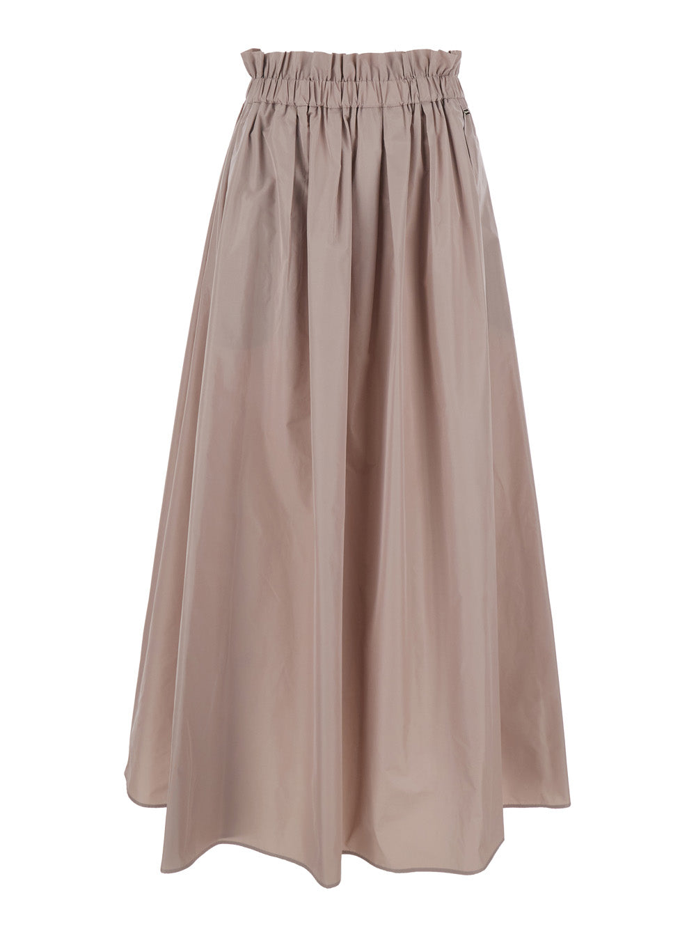Skirt with Elastic Waist and Logo Plate on the Side in Pink Tech Fabric for Women Polyester