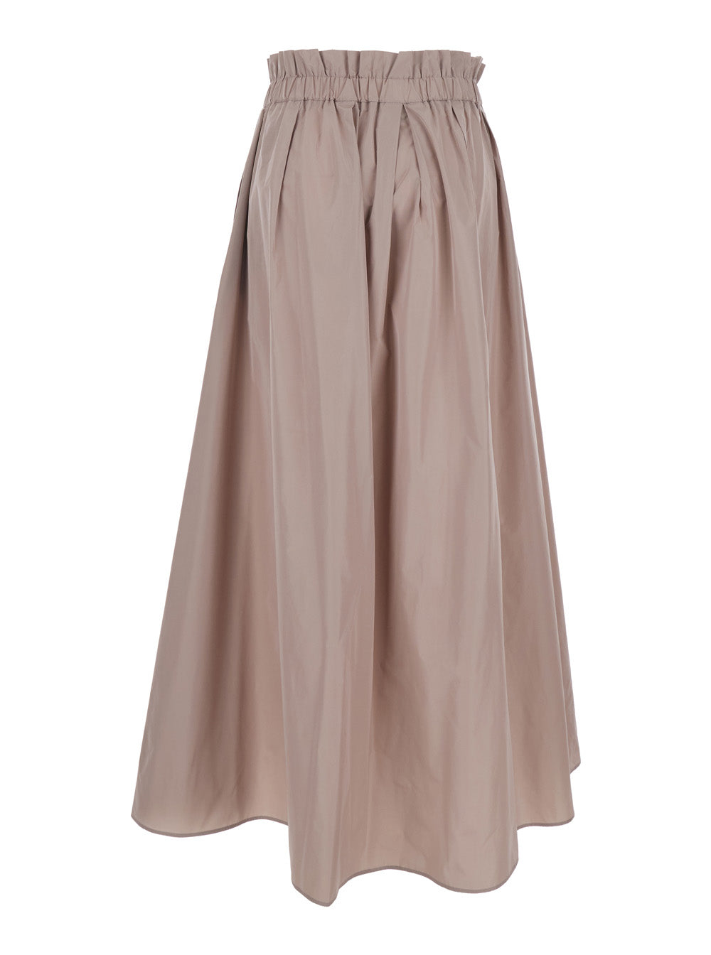Skirt with Elastic Waist and Logo Plate on the Side in Pink Tech Fabric for Women Polyester