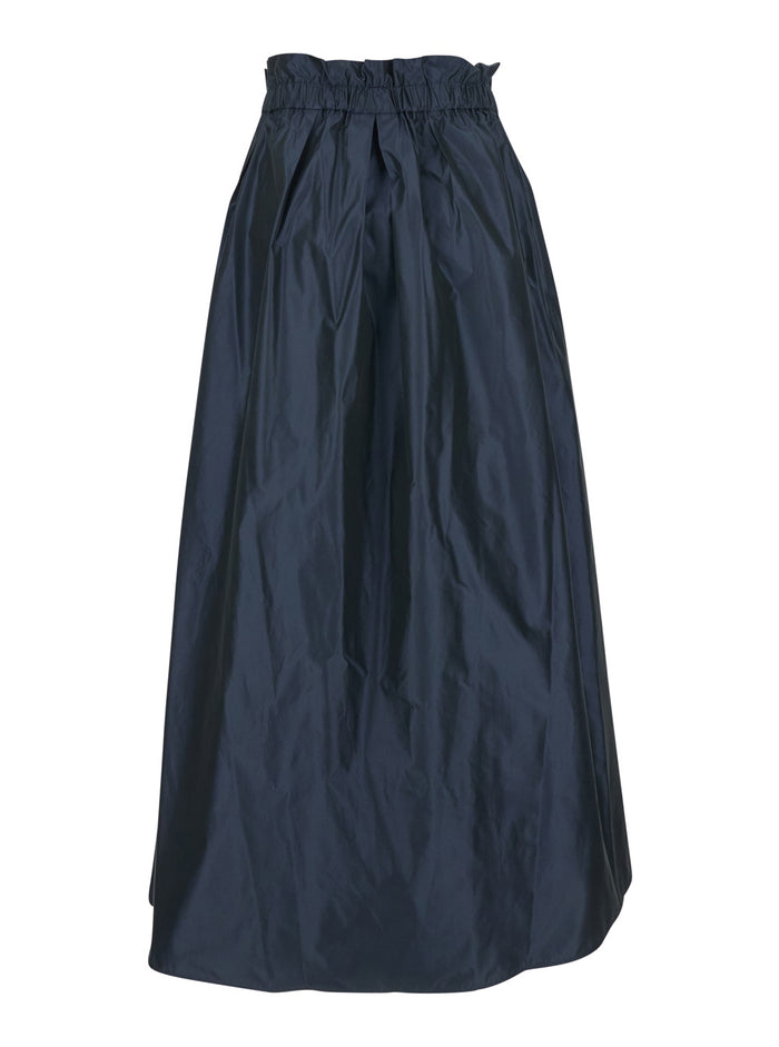 Blue Skirt with Logo Plaque on the Side and Elastic Waist in Tech Fabric Woman Blu Polyester
