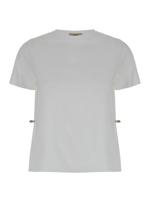 T-Shirt With Drawstring, White Cotton T-shirts & Jerseys