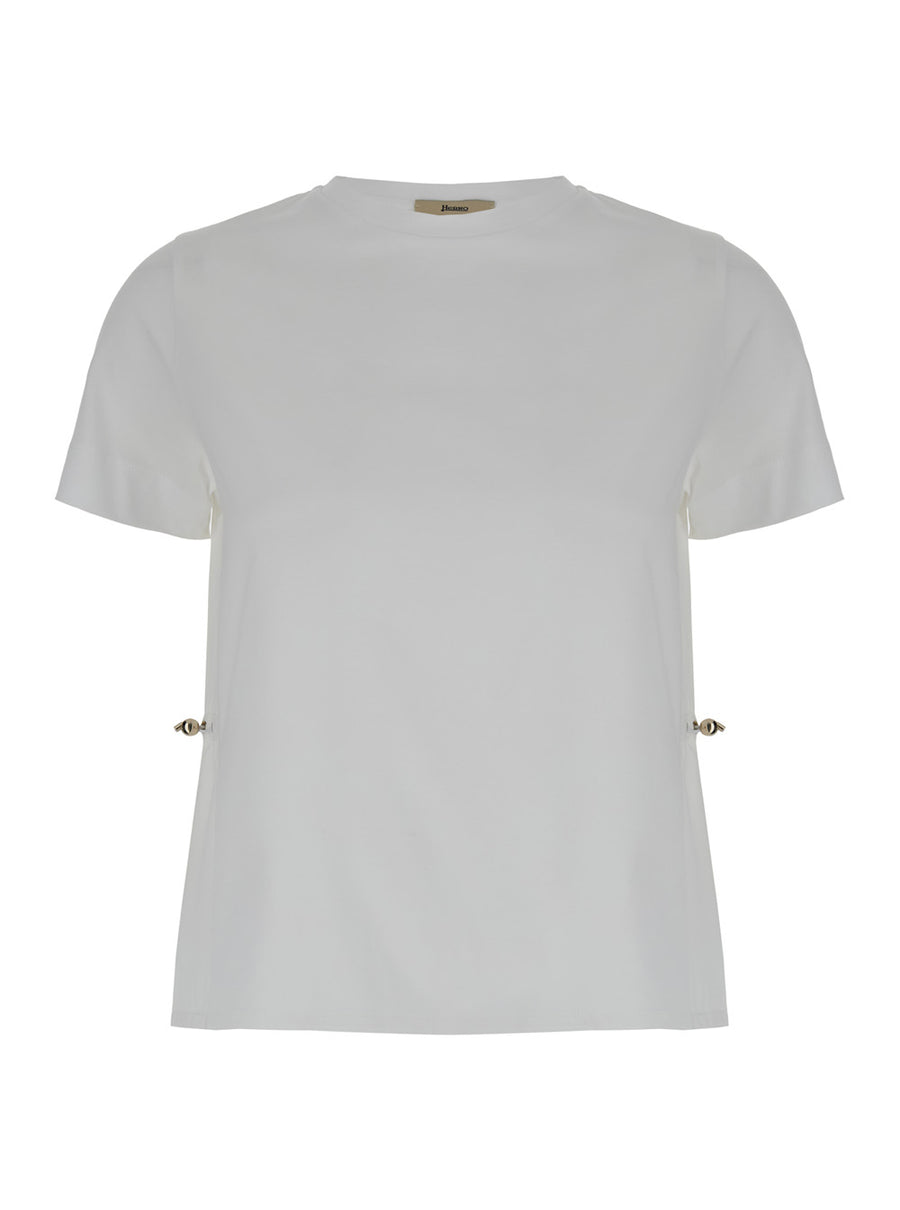 T-Shirt With Drawstring, White Cotton T-shirts & Jerseys