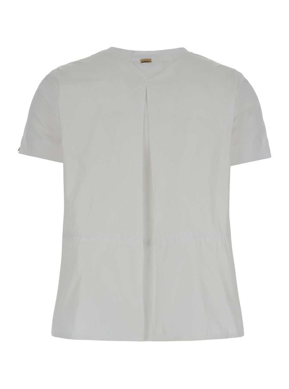 T-Shirt with Drawstring and Vent on the Back in White Cotton for Women Tshirts Polo Shirts