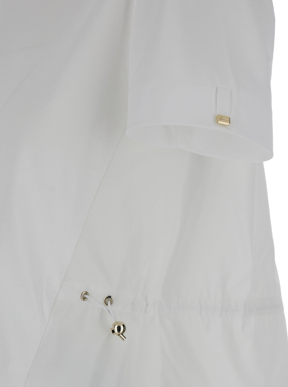 T-Shirt with Drawstring and Vent on the Back in White Cotton for Women Tshirts Polo Shirts