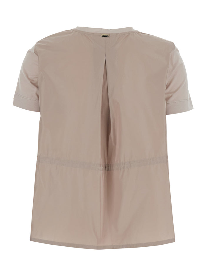 Crew Neck T-Shirt with Logo Detail on Sleeve in Pink for Women Cotton Tshirts And Polo Shirts