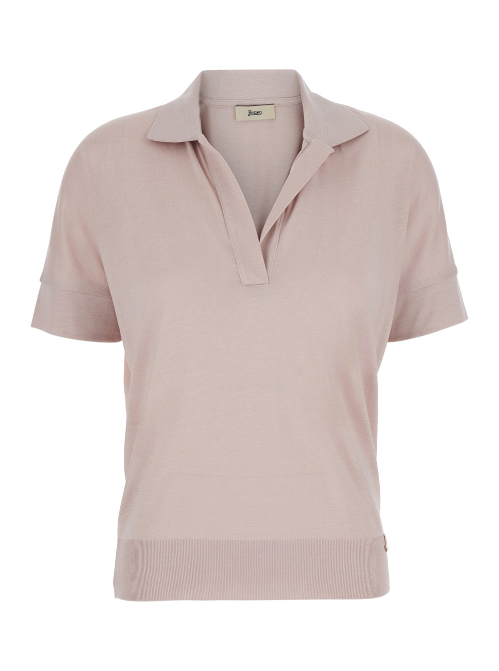Polo Lyocell Cotton With Ribbed Collar And Short Sleeves In Pink For Women Tshirts Shirts