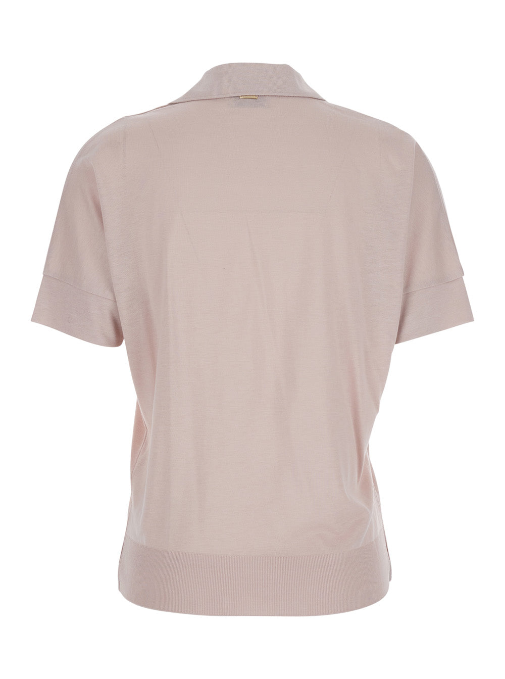 Polo Lyocell Cotton With Ribbed Collar And Short Sleeves In Pink For Women Tshirts Shirts