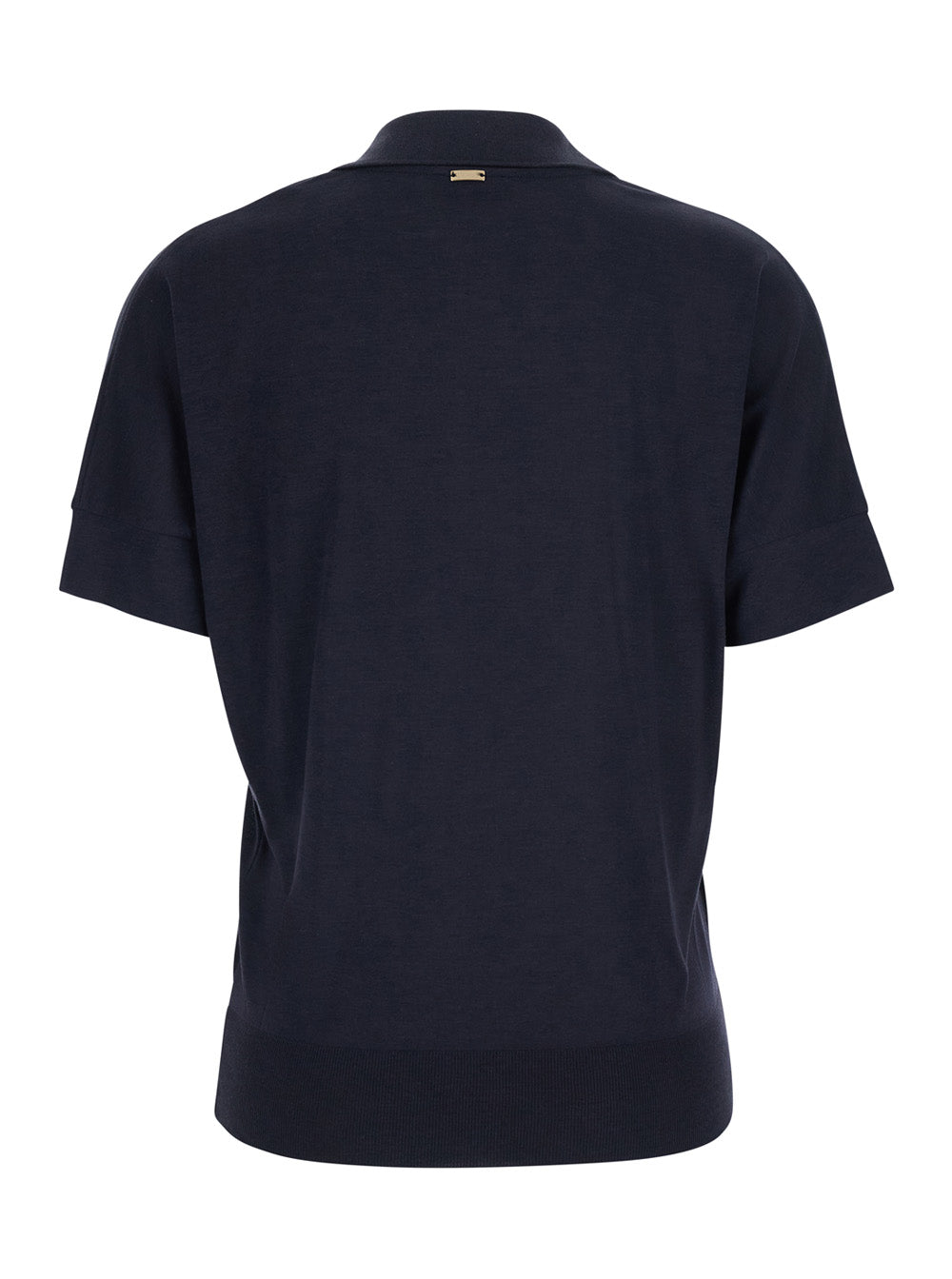 Polo Lyocell Cotton With Ribbed Collar And Short Sleeves In Blue Women Blu Tshirts Shirts