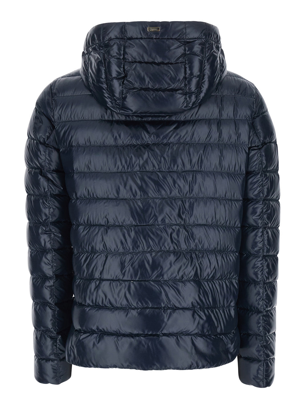 Blue Hooded Puffer Jacket with Drawstring and Logo Detail on in Tech Fabric for Women Blu Polyamide Down
