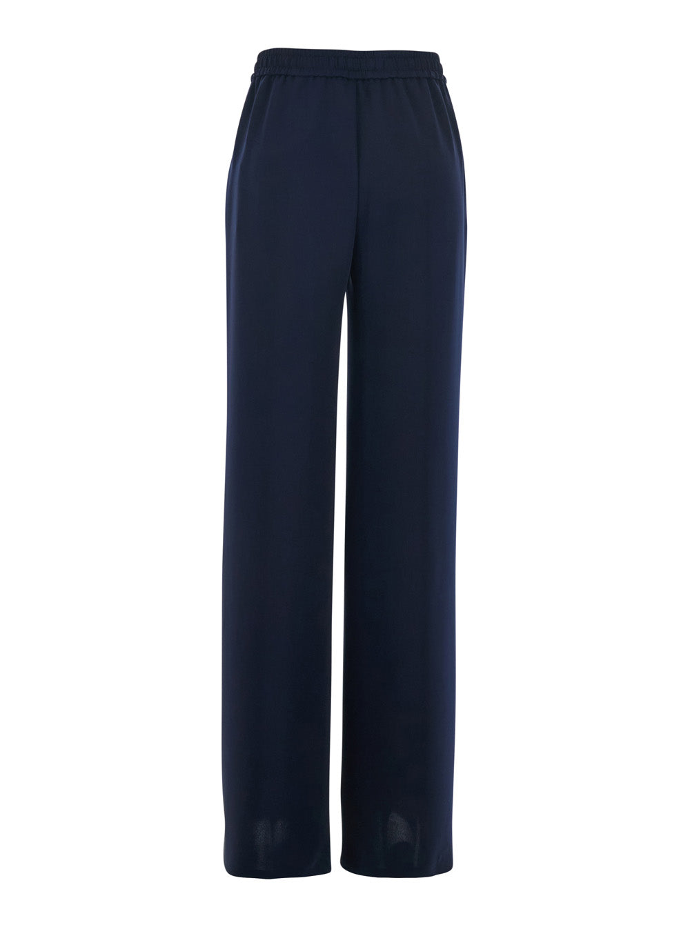 Blue Pants with Elastic Waist and Drawstring Logo Plate on in Tech Fabric for Women Blu Polyester Trousers