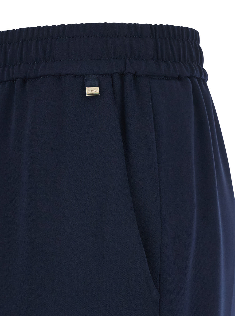 Blue Pants with Elastic Waist and Drawstring Logo Plate on in Tech Fabric for Women Blu Polyester Trousers
