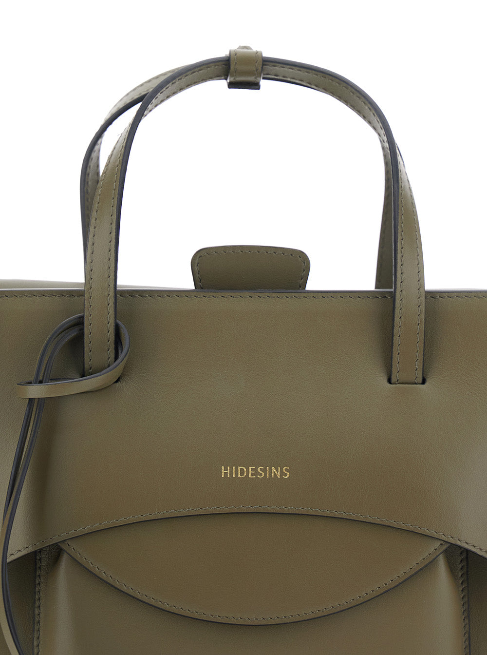 Handbag Green With Flap Closure And Leather Details Calf Hand Bags