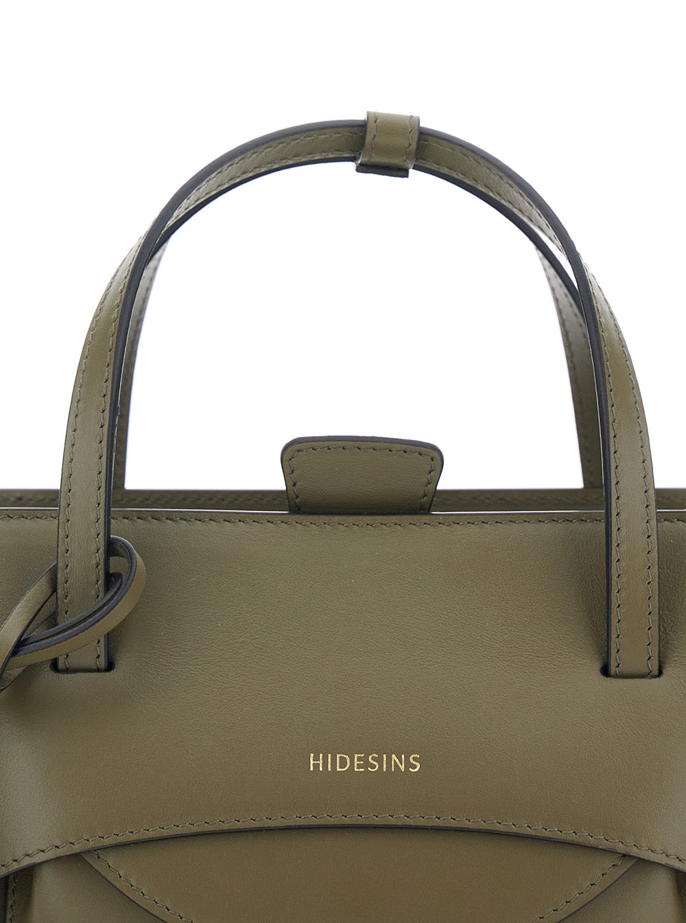 Handbag With Flap Closure In Green Leather For Women Calf Hand Bags
