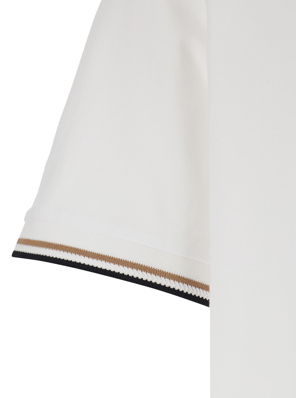 White T-Shirt with Contrast Details on the Sleeves for Men Cotton Tshirts And Polo Shirts