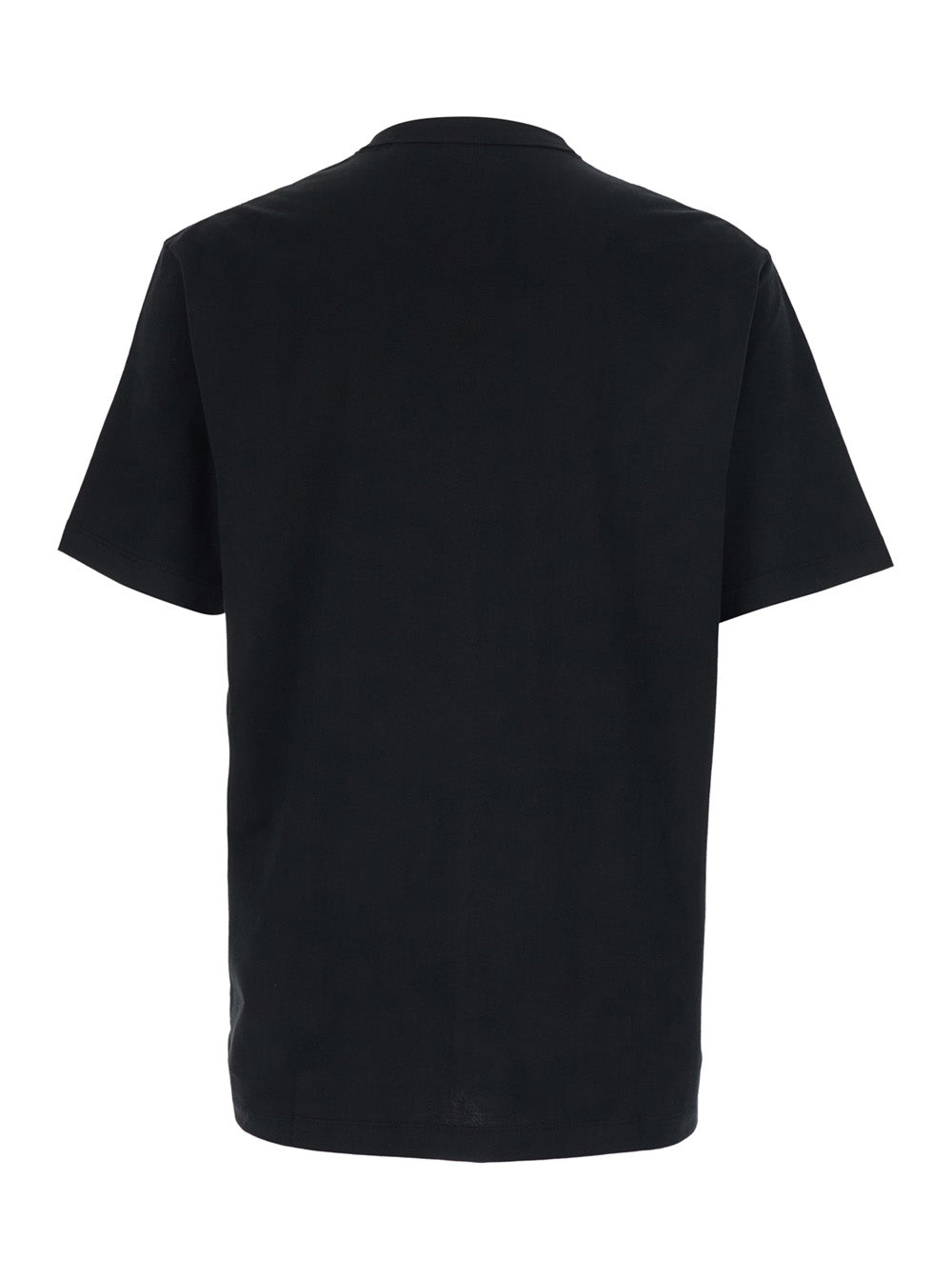 Black T-Shirt with Logo Lettering Embroidery on the Front for Men Cotton Tshirts And Polo Shirts