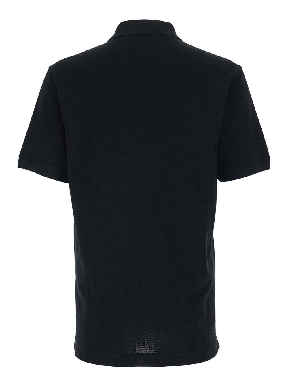 Black Cotton Polo with Tone-on-Tone Logo for Men Tshirts And Shirts