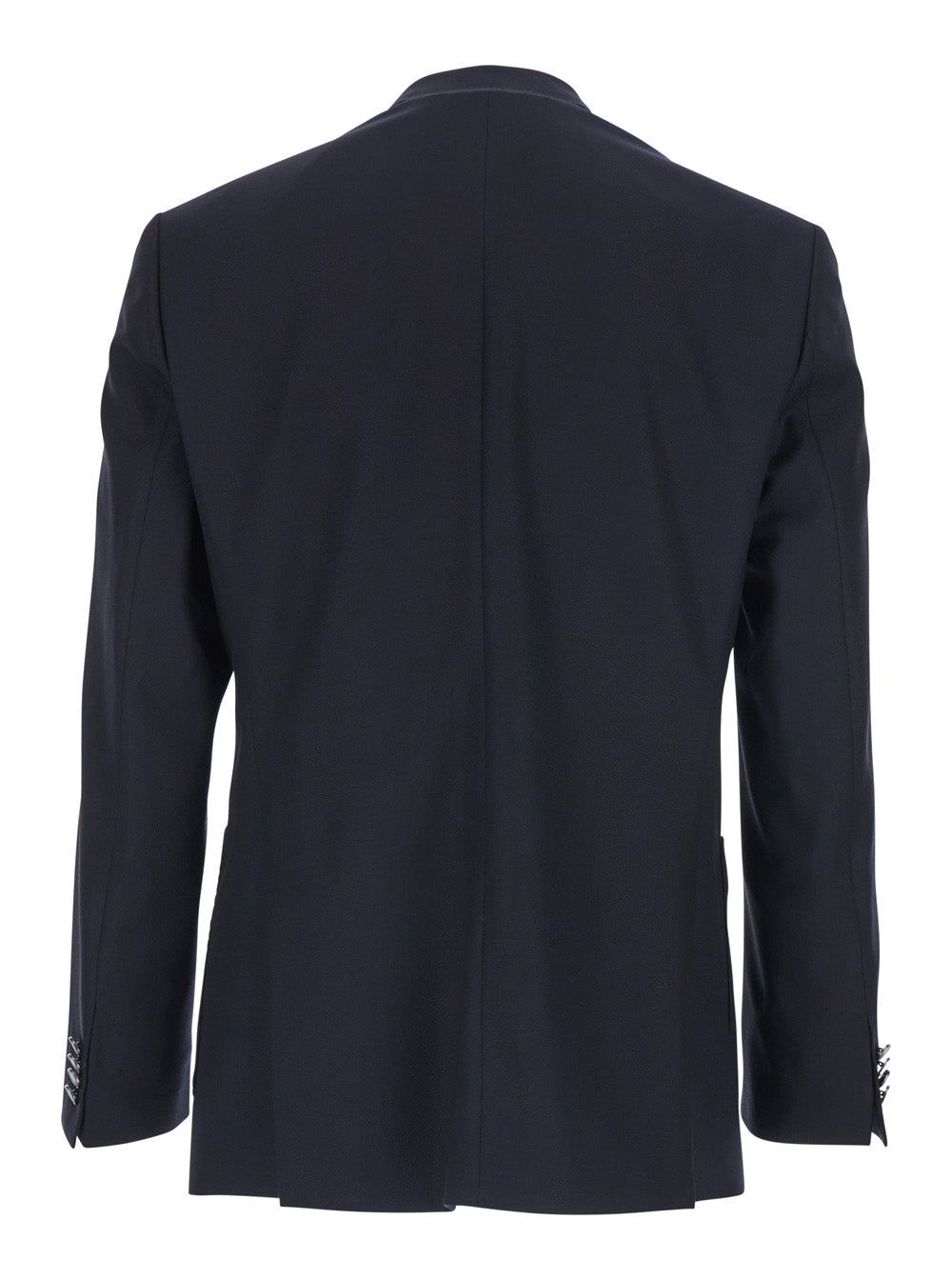 Double-breasted Huston Jacket with Peak Revers and Single Vent on the Back in Blue Wool Blend for Men Blu Virgin Elastane Blazers