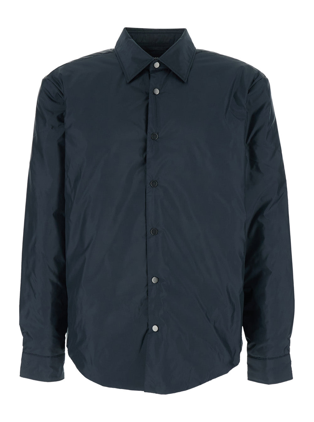 Blue Jacket with Classic Collar and Button Closure on the Front in Tech Fabric for Men Blu Polyester Outerwear