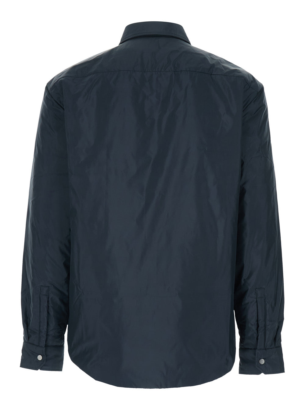 Blue Jacket with Classic Collar and Button Closure on the Front in Tech Fabric for Men Blu Polyester Outerwear