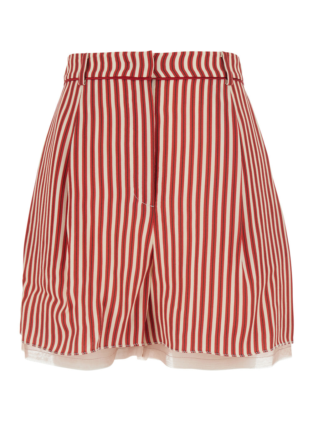 Shorts Zeno With Red Stripes Silk And Viscose For Men Bermuda