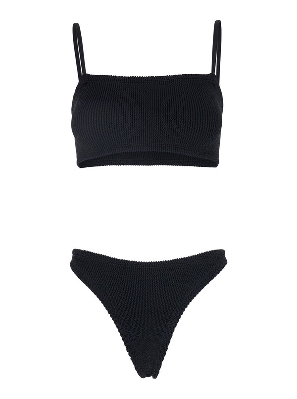 Bikini Gigi Black Ribbed Polyamide Swimwear