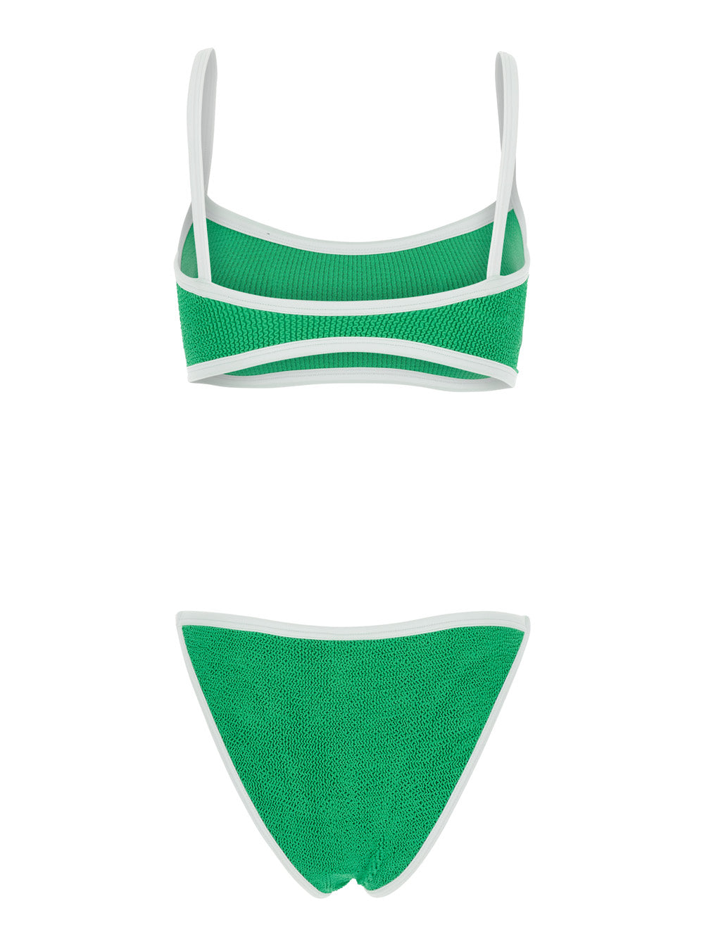 Bikini Tyler with Straps Intreccio Design and Wide Neckline in Tech Fabric Green Women Polyamide Lyocell Beachwear