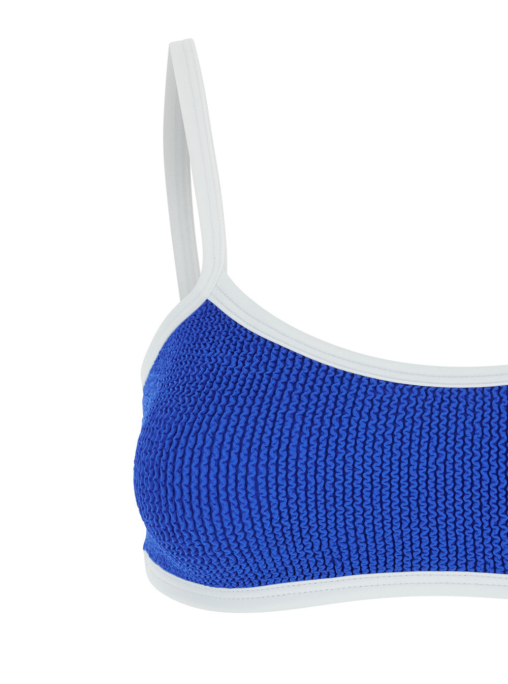 Tyler Bikini With Braided Straps And Wide Neckline In Blue Tech Fabric For Women Blu Beachwear
