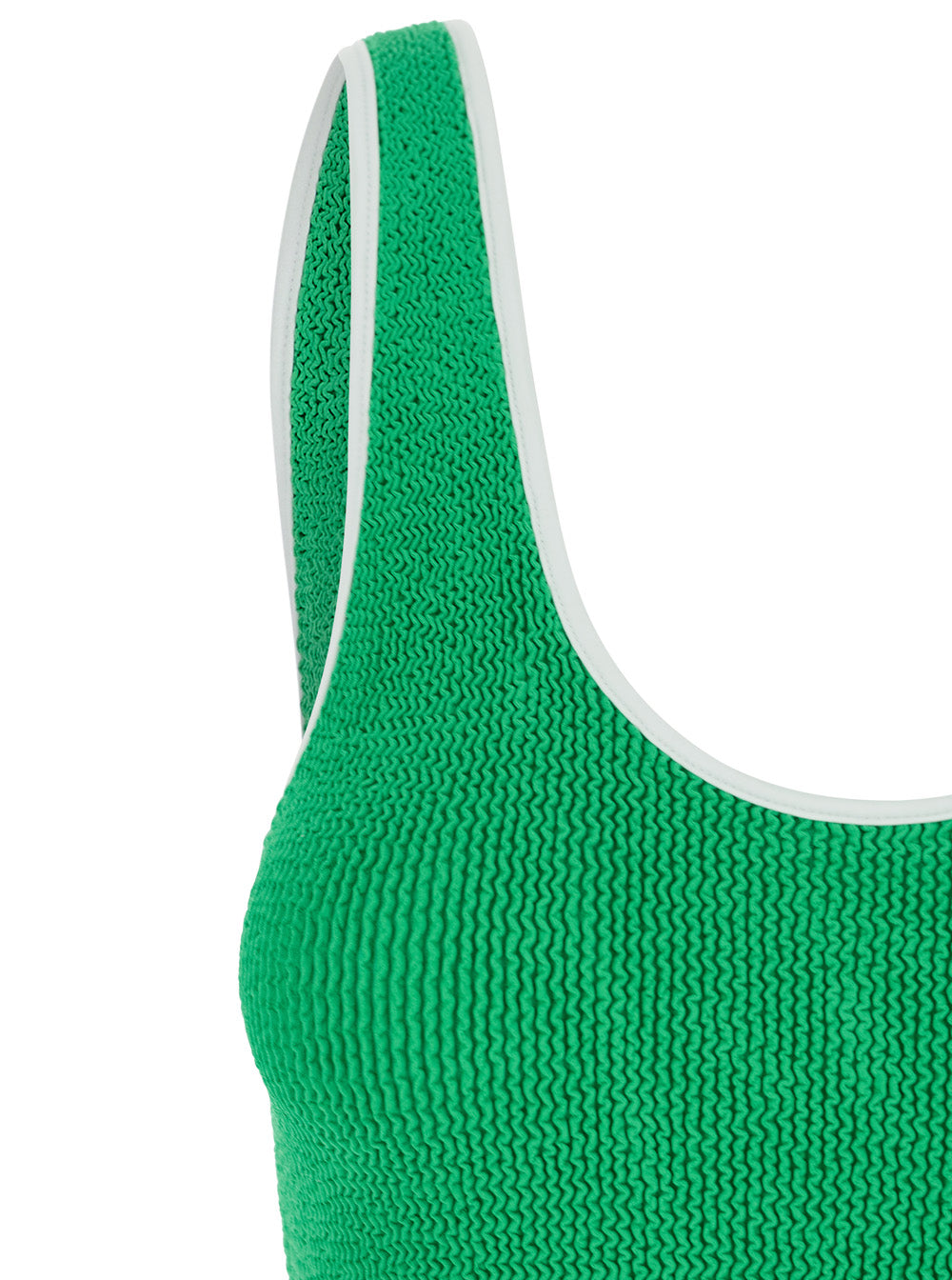 Faye One-Piece Swimsuit with Contrast Edges in Green for Women Beachwear