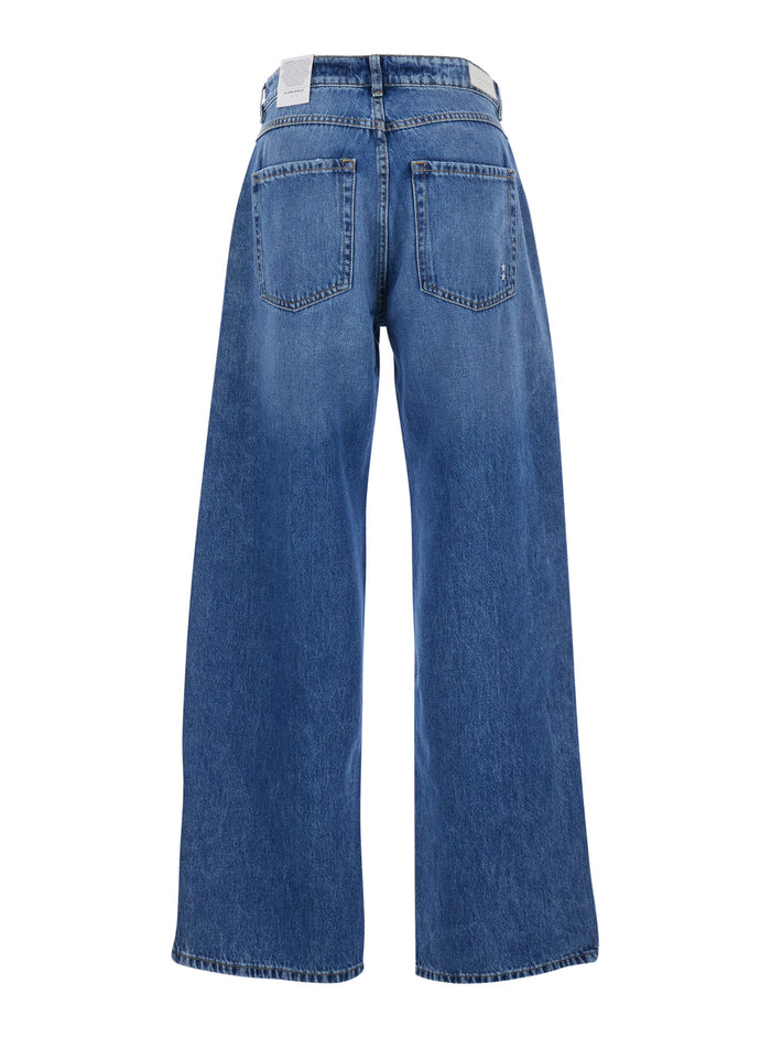 WOMAN JEANS BEAID8832 Blue with Five-Pocket Details in Cotton for Women Blu