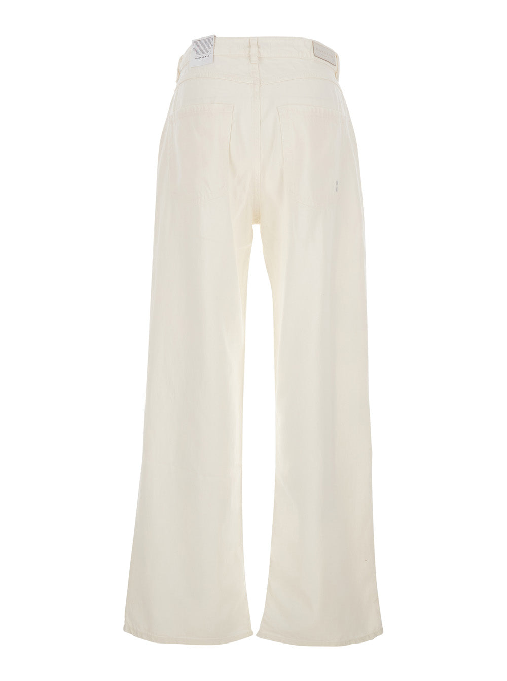 White Jeans with Five-Pocket Design and Logo Patch on the Rear in denim for Womemn Lyocell Cotton