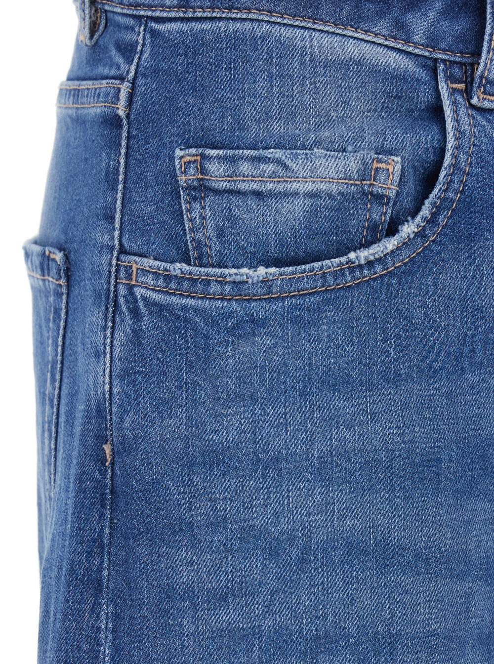 Blue Jeans with Wide Leg and Logo Patch on the Rear in Denim Woman Blu Cotton Elastane