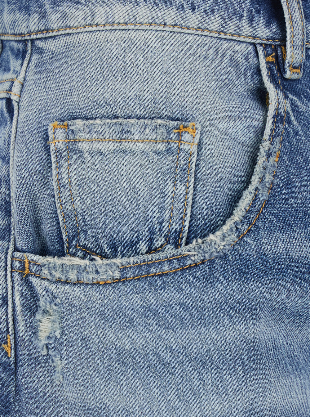 Wide Leg Bermuda with Logo Patch on the Back in Blue Denim for Women Blu Cotton Shorts And