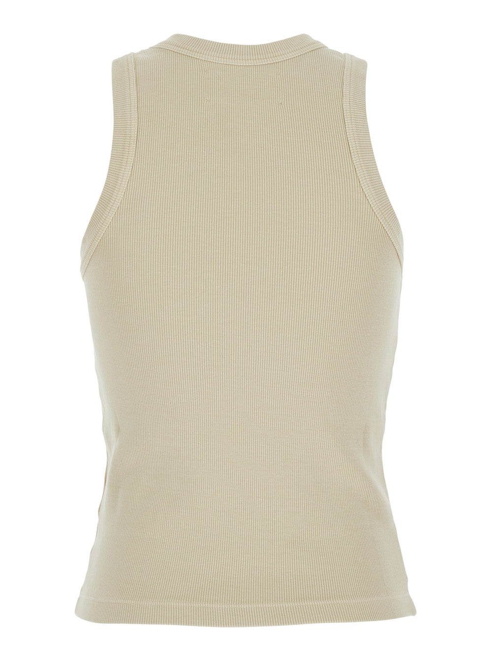 Beige Crew-Neck Top Tops