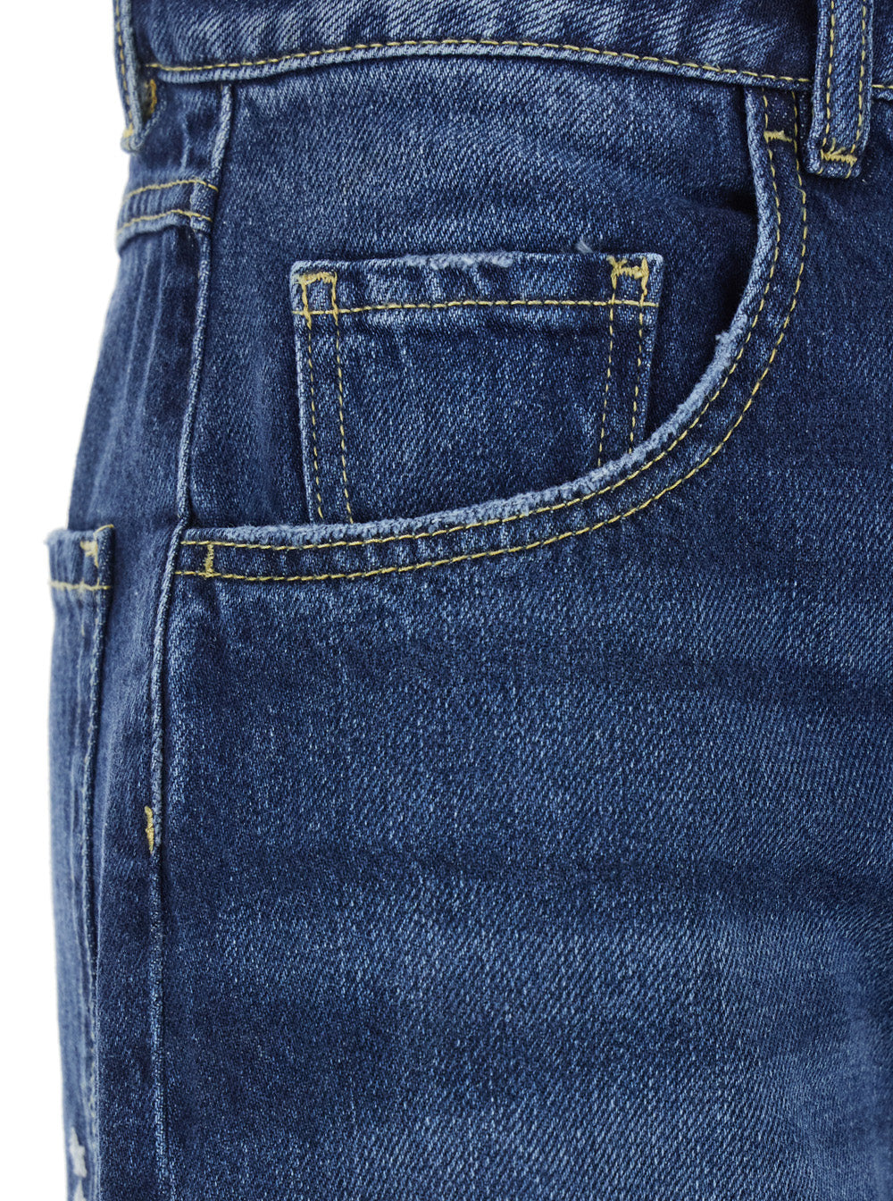 Wide Leg Jeans with Logo Patch on the Back in Blue Denim for Women Blu Cotton