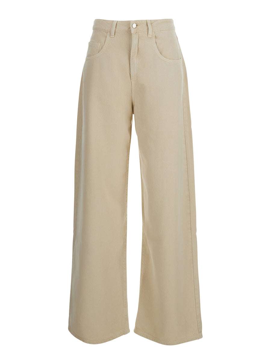 Jeans Beige Cotton Lyocell