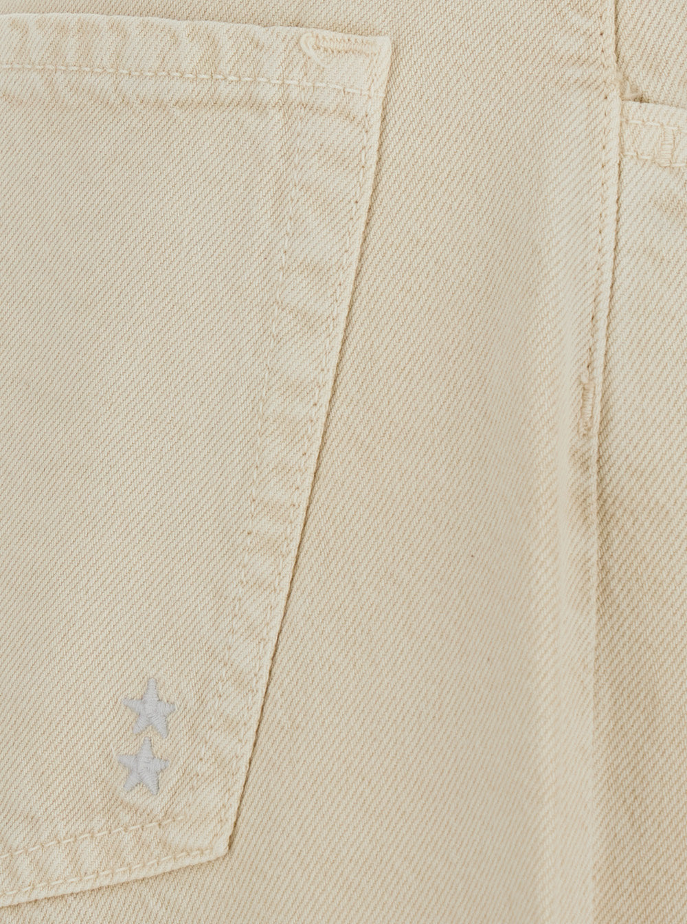 WOMAN JEANS POP with V-Pockets and Contrast Details in Beige Cotton for Women Lyocell