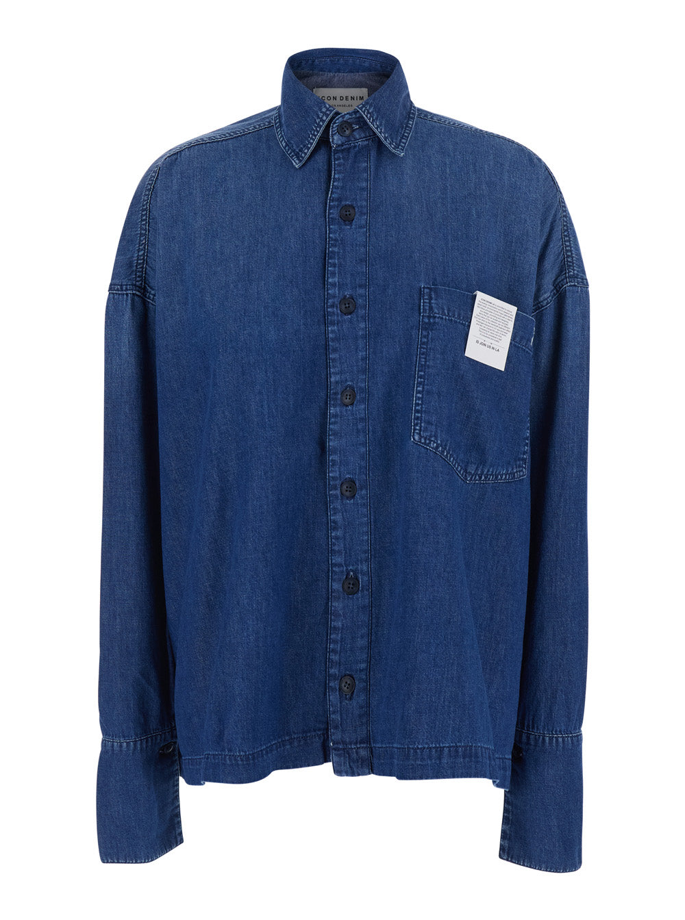 Shirt WOMAN with Classic Collar and Long Sleeves in Blue Cotton for Women Blu Blouses